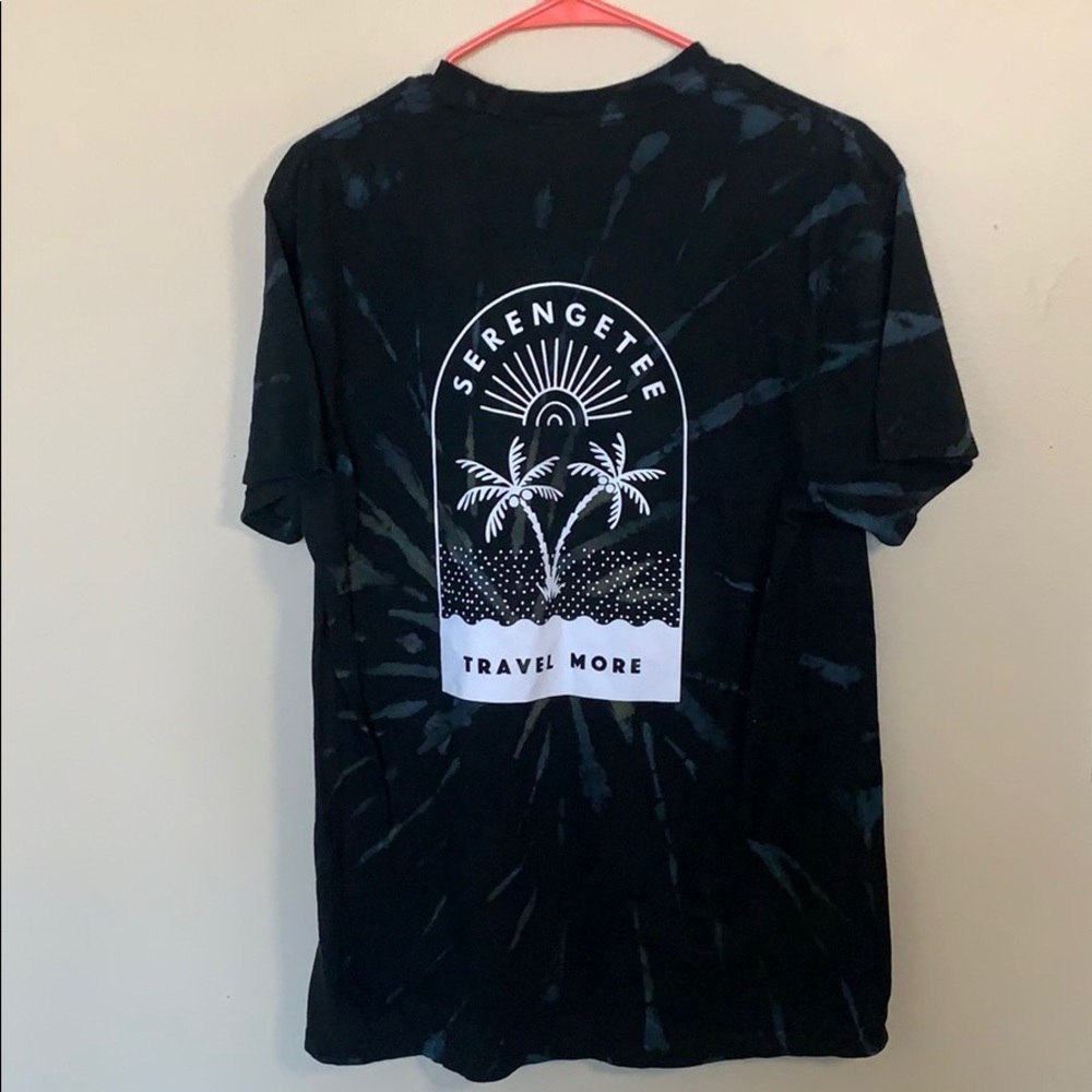 Serengetee black tyedye Travel More T-shirt